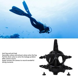 Xiuganpo Full Face Snorkel Mask, 180° View Panoramic View Diving Face Goggle with Dry Top Breathing System and Camera Mount Anti Fog & Anti Leak Dive Mask Support for Diving,
