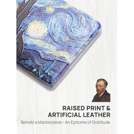 OMIRO 1X/3X Magnifying Mirror, Unique Painting Compact Mirror with Classical PU Leather, 2.4" W x 3.4" L (Starry Night)