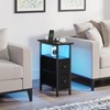 TRIFEBLE TRIFEBLE End Table with Charging Station, Narrow Side Table
