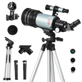Telescope, 70mm Aperture - Astronomical Portable Refracting Telescope for Kids & Adults with Phone Holder & Finder Scope