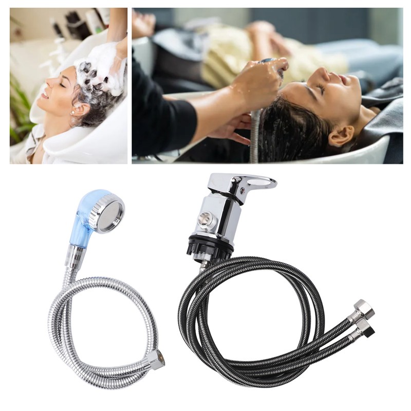 80cm Salon Shampoo Bowl Faucet 70cm Hose M Size Blue