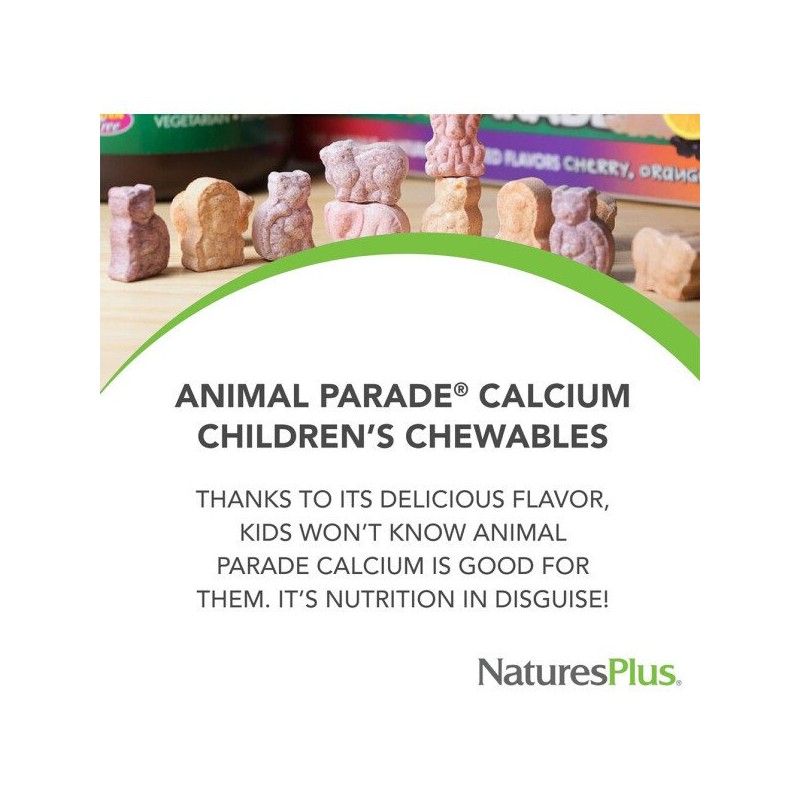 네이쳐스플러스 에니멀퍼레이드 어린이용 츄어블 칼슘 바닐라선데 맛 90정 Natures Plus