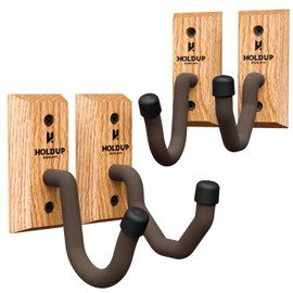 Hold Up Displays Oak Hardwood Gun Display 2 Pack - AR & Rifle Wall Mounts, Shotgun Holder, Bow Wall Hanger, Gun Hooks - Made in USA