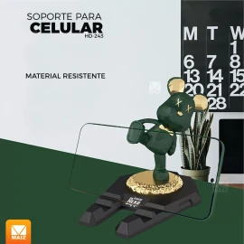 Maíz Soporte Base Celular Escritorio Figura Estatua Oso Kawaii