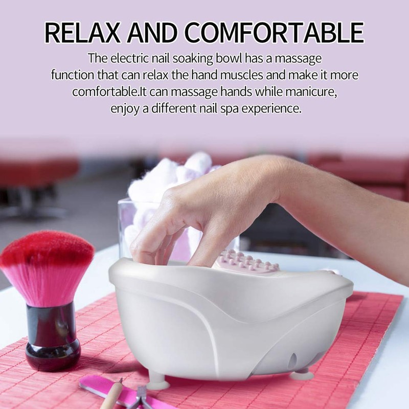 Electric Nail Soaking Bowl Bubble Vibration Hand Spa Massage Machine
