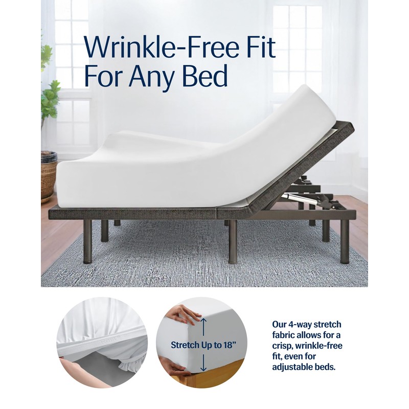 REST® Evercool®+ Starter Sheet Set, TwinXL Size, White, Breathable Bed