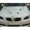 Autoschmuck Organza M garland with roses for bride and groom