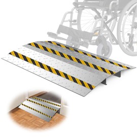 Door Threshold ramp 31.5" W*18.9" L, Metal Bridge Doorway Threshold ramp to go Over The Threshold for wheelchairs/Scooters/Walkers(800LBs Capacity, 31.5"/80cm)