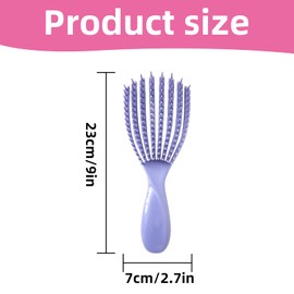 Detangling Hair Brush, No Pain Hair Detangler Comb for Curly Natural Hair, Tangle-Free Brush for Wet and Dry, Anti-Breakage Scalp Massager, Suitable for All Types (Purple)
