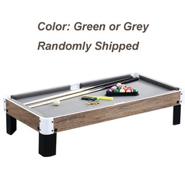 40” Portable Short Legs Billiard Tables, Green or Grey, Randomly Shipped. Billiards Game Tables with Full Set Billiard Tables Accessories, for Indoor Games, Suitable for Game Room Bar Office
