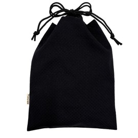 Edo-Ten Shingen Bag, Together Bag, 100% Cotton, Sashiko Fabric, Drawstring Bag, Goshuin Bookbag, Inner Pocket, Men's, Women's, KURO Sashimo Dark Black Solid