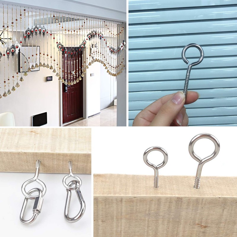 20pcs 2” 304 Stainless Screw Eyes Small Eyelet Screws Lag