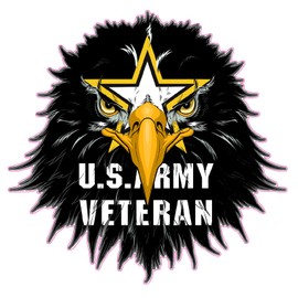 Army Veteran Eagle Head Decal (12")