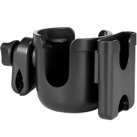 Portavasos para Carriola de Bebé con Soporte para Teléfono,2 en 1 Portavasos Universal para Cochecito,Soporte de Rotación de 360 Grados para Bicicleta,Silla de Bebé,Silla de Ruedas