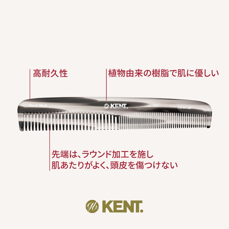 GB KENT Kent British Royal Warrant Luxury Handmade Hair Comb