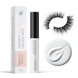 True Beauty Lashes - Gentle Formula Lash Glue - 24 Hour Hold - Cluster Strip False Lash Extension Eyelash Glue - Soothing Aloe Lash Adhesive - Dries Clear - Water Resistant