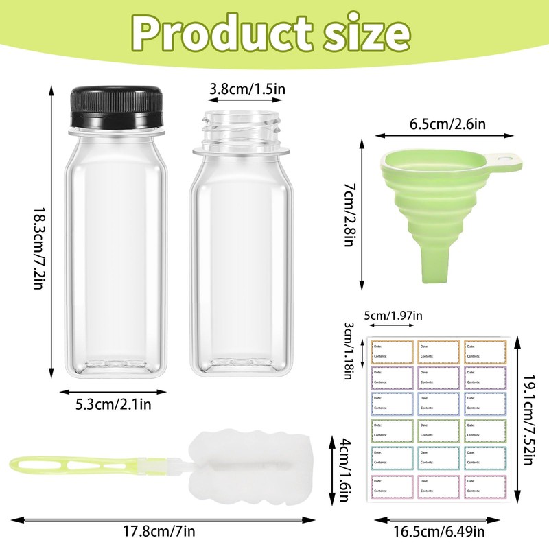 Yoosso 10 Pack 13.6oz/400ml Plastic Juice Bottles with Tamper Seal