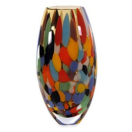 NOVICA Multicolor Confetti Hand Blown Murano Style Art Glass Vase, 'Carnival Confetti'