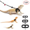 3 Packs Bearded Dragon Harness and Leash Adjustable(S,M,L) - Soft