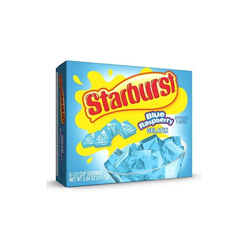 Starburst Gelatin – Blue Raspberry, 3.91 Ounce Box (Pack of