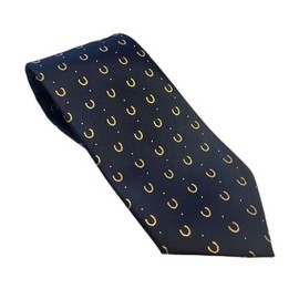 Equetech Unisex Horseshoe Polka Dot Showing Equestrian Neck Tie (Navy/Gold)