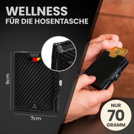 Gentlemen's® Fold Wallet - Credit Card Holder with Coin Compartment & RFID Protection - Wallet for Men Small - Small Men's Wallet - Wallet with Coin Compartment - Smart Wallet for Cards & Coins, Black