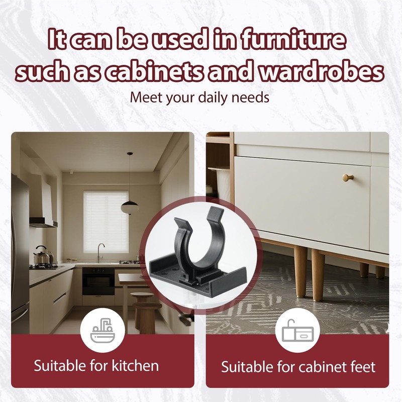 XIYING Kitchen Plinth Clips, Pack of 6 kickboard Clips with