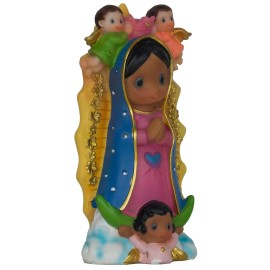 Virgen de Guadalupe Niña 5" Our Lady Of Guadalupe Baby Face  Religious Figurine