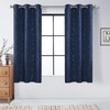 BUHUA Short Blackout Curtains - Silver Wave Pattern, Grommet Top