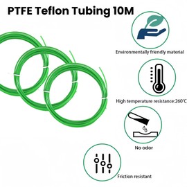 Green 10m PTFE Tube for 1.75mm Filament,3D Printer PTFE Filament Bow/den Tubing,3D Printer Accessories,PTFE Te/Flon Hose,Bow/den Tube for 3D Printing,PTFE Te/Flon Tube for Printer Pen(#Green)