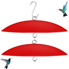 13" Hummingbird Feeder Squirrel Guard,Bird Feeder Rain Cover,Dome Squirrel Proof Bird Feeders Baffle, (Bright Red), 2Pack