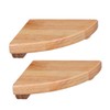 ADOCARN 2pcs Fan-Shaped Corner Shelf 6-Inch Rubberwood Wall Mounted Floating