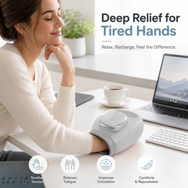 Hand Massager for Office Relaxation – Airbag Compression & Vibration Glove for Fingers, Palm & Wrist