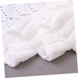 Hohopeti Chunky Knit Blanket Baby Stroller Blanket Warm for Winter for Outdoor (beige)