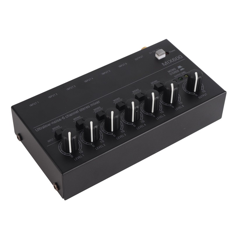 Sound Mixer Ultra Compact Metal Low Noise 6 Channel Stereo