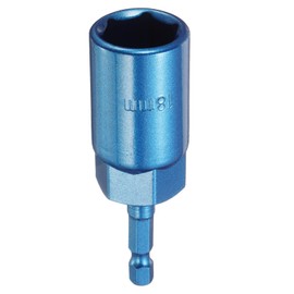 sourcing map Nut Driver 18mm Hex Drive Socket CR-V Steel Power Screw Drill Bits Socket Wrench Tools with 1/4" Quick Change Hex Shank for Power Drills Impact Drivers, Blue