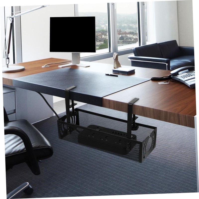 TEHAUX 1 Set Under Desk Cable Tray Wire Organizer with