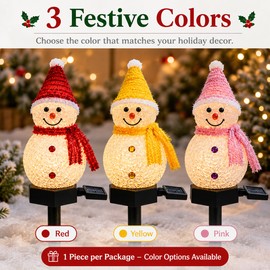 Solar Snowman Garden Light for Christmas Décor – Waterproof LED Pathway Stake Light for Lawn, Yard & Porch
