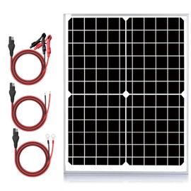 SUNER POWER 24V 20W Solar Battery Trickle Charger Maintainer, Built-in Smart MPPT Charge Controller, Waterproof 20 Watt Solar Panel Kits for 24 Volt Rechargeable Batteries