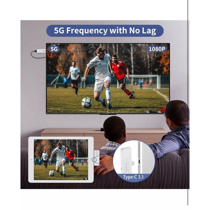 Braidol Wireless HDMI Transmitter and Receiver, Upgrade Type-C 3.1 Port