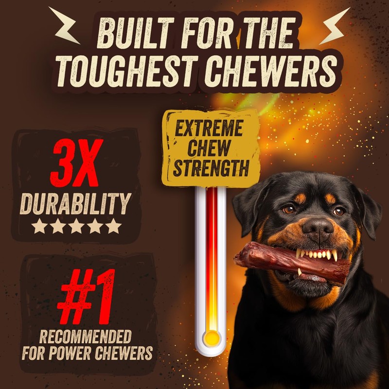 Jack&Pup 12" X-treme Bully Sticks for Large Dogs | Collagen