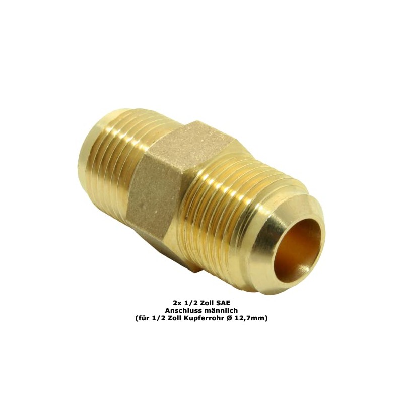 Air Conditioning Split Connection Nipple Brass for 1/2 Inch Pipe