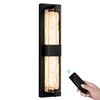 Battery Operated Resin Wall Sconce - Wireless Rechargeable Black Wall