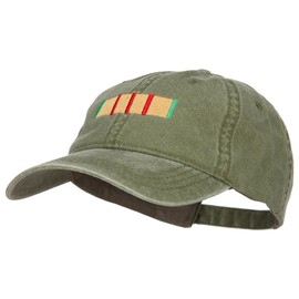 e4Hats.com Vietnam Service Ribbon Embroidered Washed Cap - Olive OSFM