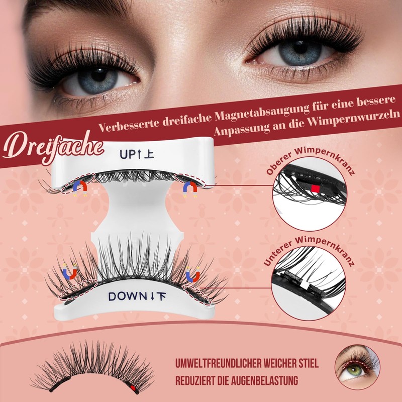 Higu clace Magnetic Eyelashes, Magnetic Eyelashes, No Eyeliner, Magnetic Eyelashes