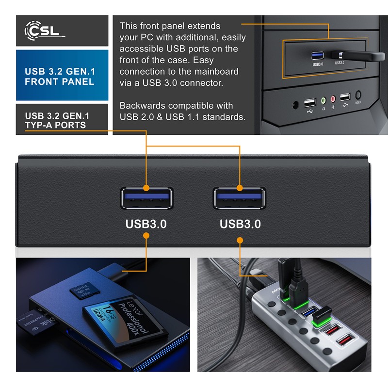 CSL USB 3.0 Super Speed Front Panel for 3.5 inch