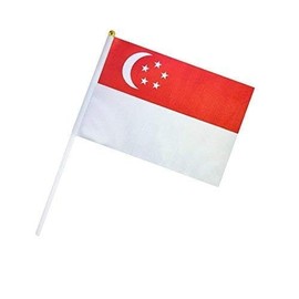 10 Pack Singapore Singaporeans Flags on Stick 5x8 Inch,Patriotic Decorations,Classroom Decor,Small Mini Flags on Sticks,Flag Decorations for Party.