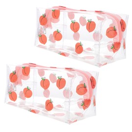 Mikinona 2pcs Clear Toiletry Bag Cosmetic Organizer for Travel Camping Lightweight Sundries Storage for Personal Items Transparent Design for Easy Access