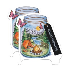 (2 Pack) Collect Moments Stickers - Camping Adventure Stickers - Nature Scene Stickers - Outdoor Fun Stickers - 5" On Longest Side - Sticks to Smooth Flat Surfaces - Made in USA - BMCS4058