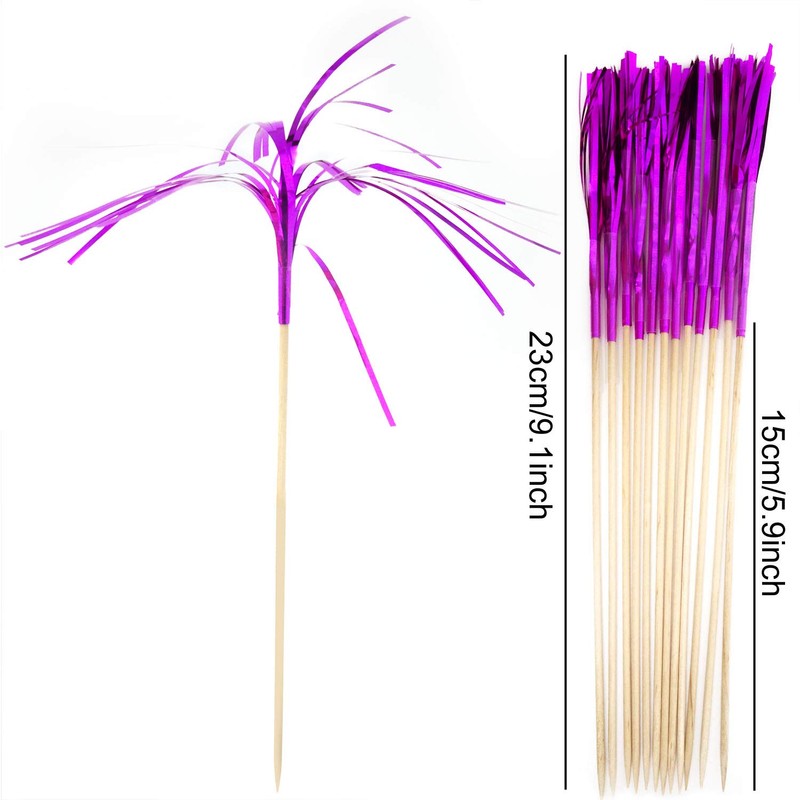 Honbay 100PCS Creative Fireworks Shaped Fruit Sticks Cupcake Picks